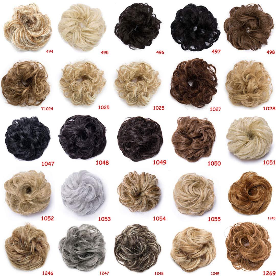 Aonmg Synthetic hair buns Hair Scrunchie s Hair Piece Wrap Ponytail Hair Tail Updo Fake Hair Bun Hair Piece 1053-thick