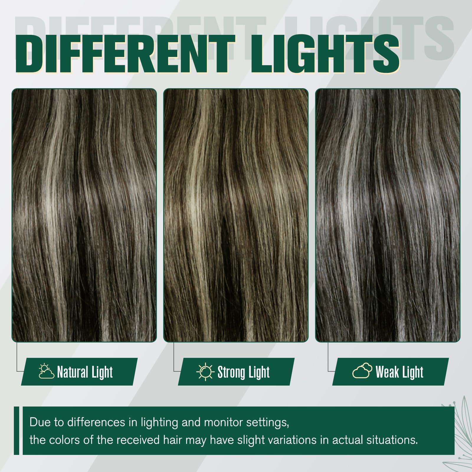 RUNATURE RUNATURE Human Hair Weft Extensions Ombre Black Weft Hair Extensions Human Hair Black to Silver Mix Black Sew in Hair Extensions Real Human Hair Weft Straight Weft Hair Extensions 12 Inch 70g