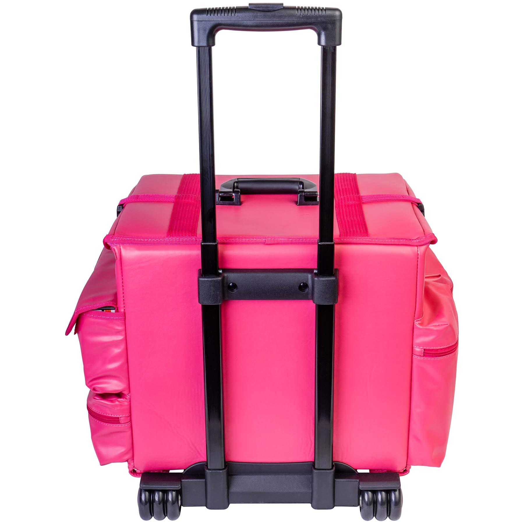 SHANY SHANY Makeup Artist Soft Rolling Trolley Cosmetic Case with Free Set of Mesh Bag Makeup Organizer - Travel Rolling Makeup Bag - Sweetheart