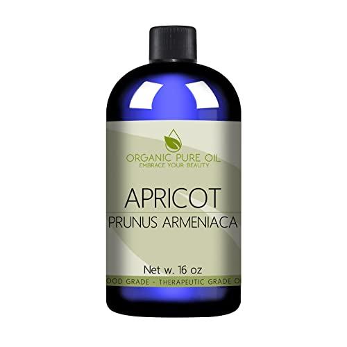 organic pure oil Apricot Kernel Oil - 100% Pure, Organic, Cold Pressed, Unrefined, Raw - Bitter Scent, Therapetutic Premium Grade A Kernal - Perfect for Massage, Skin, Hair & Body Care 16 OZ Quart Bulk