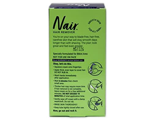 Nair Nair Hair Remover Bikini Cream With Green Tea Sensitive Formula 1.70 oz (Pack of 9)