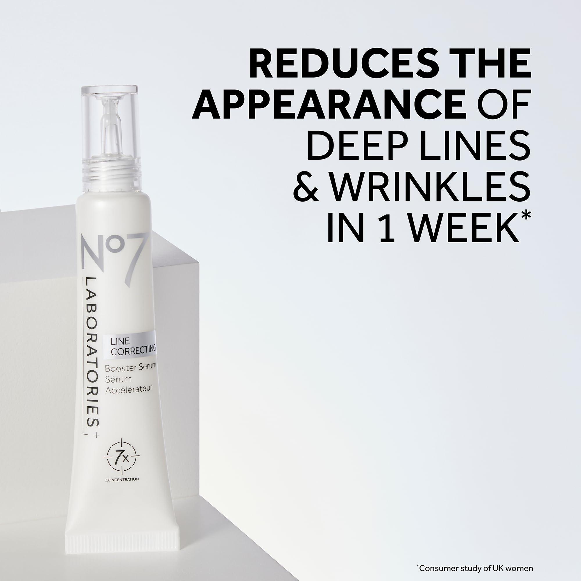 No7 No7 Laboratories Line Correcting Booster Serum - Potent Collagen Peptide Serum for Fine Lines and Wrinkles - Moisturizing Formula for All Aging Skin Types (25 ml)