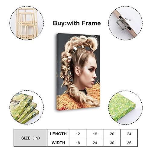 AOMACA Hair Salon Hair Salon Poster Hair Styling Hair Inspiration Canvas Poster Wall Art Decor Print Paintings for Living Room 24x36inch(60x90cm) Frame-Style