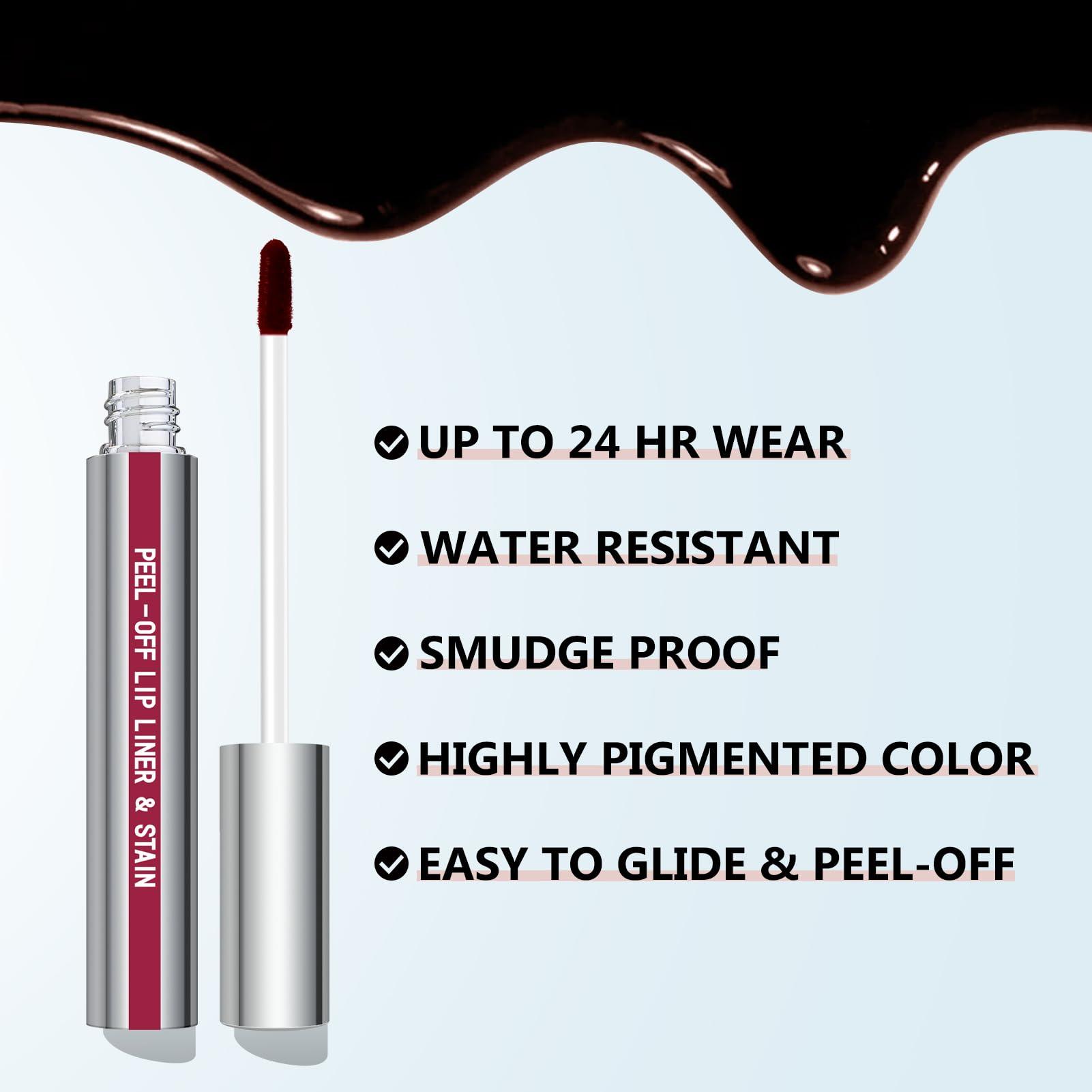Cilrofelr Cilrofelr Peel Off Lip Liner Stain, Long Wear Tattoo Lip Liner with Tweezer, Peel Off Lip Stain with Matte Finish, Long Lasting, Waterproof, Transfer-proof, Highly Pigmented Color (Mauve)