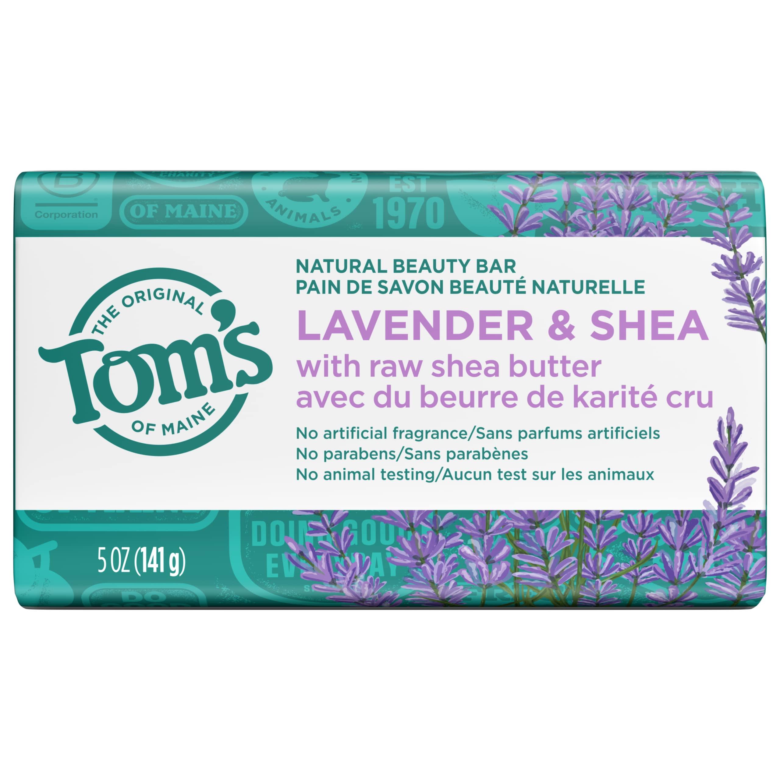 Tom\'s of Maine Tom\'s of Maine Natural Beauty Bar Soap, Lavender & Shea With Raw Shea Butter, 5 oz.