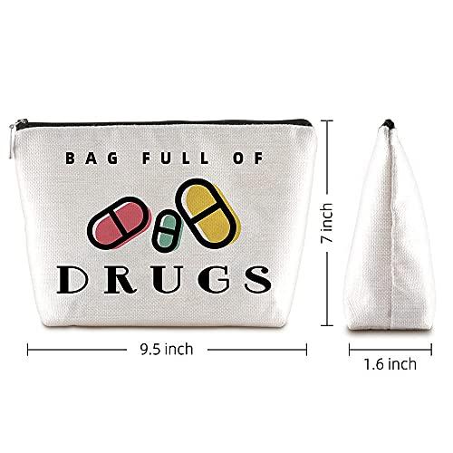 Sudopo Java Wood Pill Pouches for Medicine Fun Travel Zipper Makeup Bag Medicine Organizer Bag Female doctor Gifts Dental Assistant GiftsFemale Friend Patient Gift