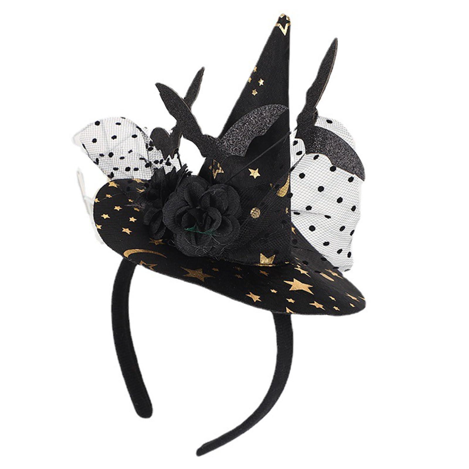 Kangnice Kangnice Party Wizard Hairband Halloween Cos-Play Headband Costume Headdress Adult Teens Holiday Headgear Festival Head Accessory Witch Hat Headband Headpiece Witches Costume