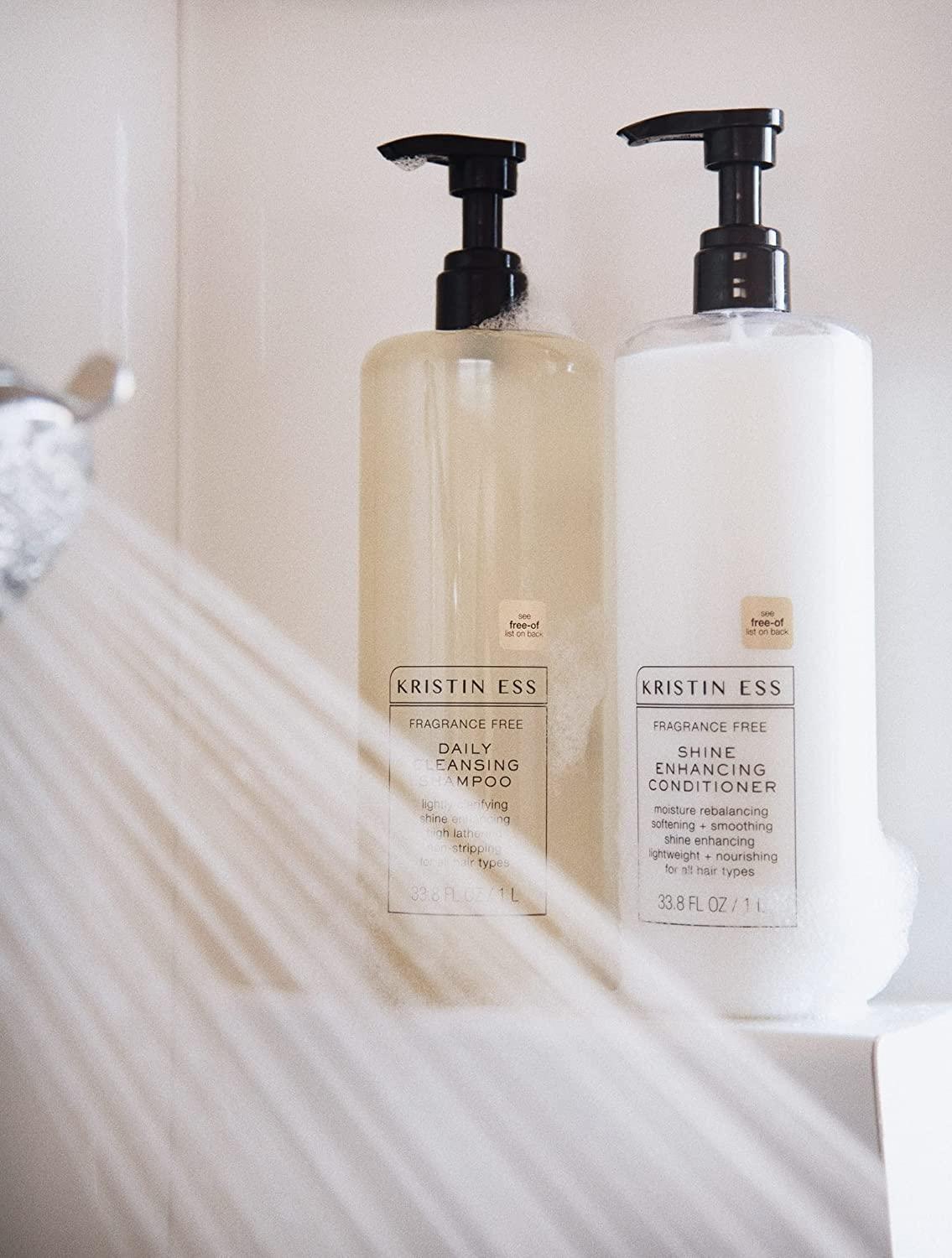 Kristin Ess Kristin Ess Hair Fragrance Free Daily Cleansing Shampoo, Lightly Clarifying, Shine Enhancing, Vegan, Color + Keratin Safe, 33.8 fl oz (Pack of 2)