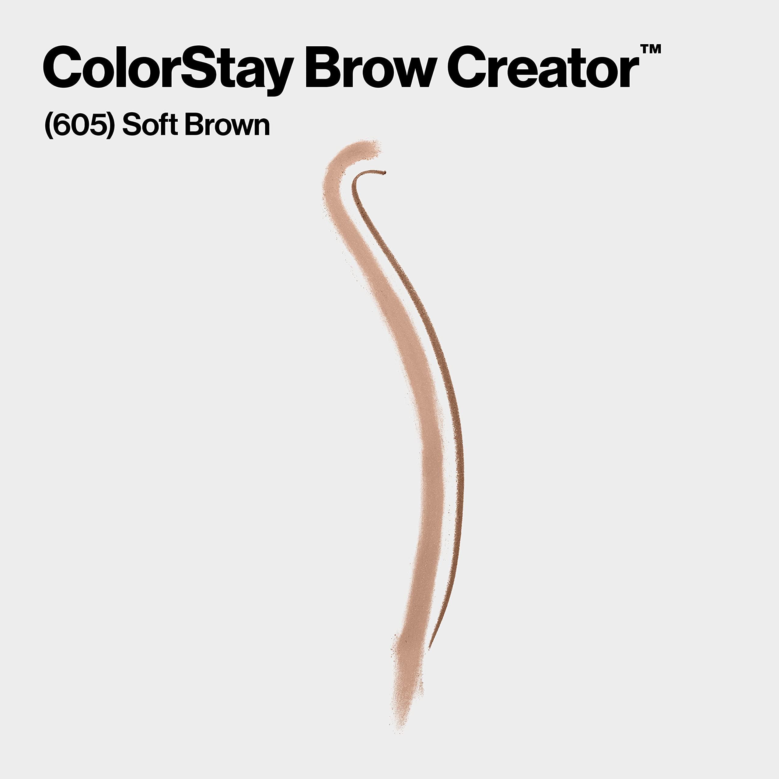 REVLON Revlon Eyebrow Pencil & Powder, ColorStay Brow Creator 2-in-1 Eye Makeup with Spoolie, Longwearing with Precision Tip, 605 Soft Brown, 0.23 Oz