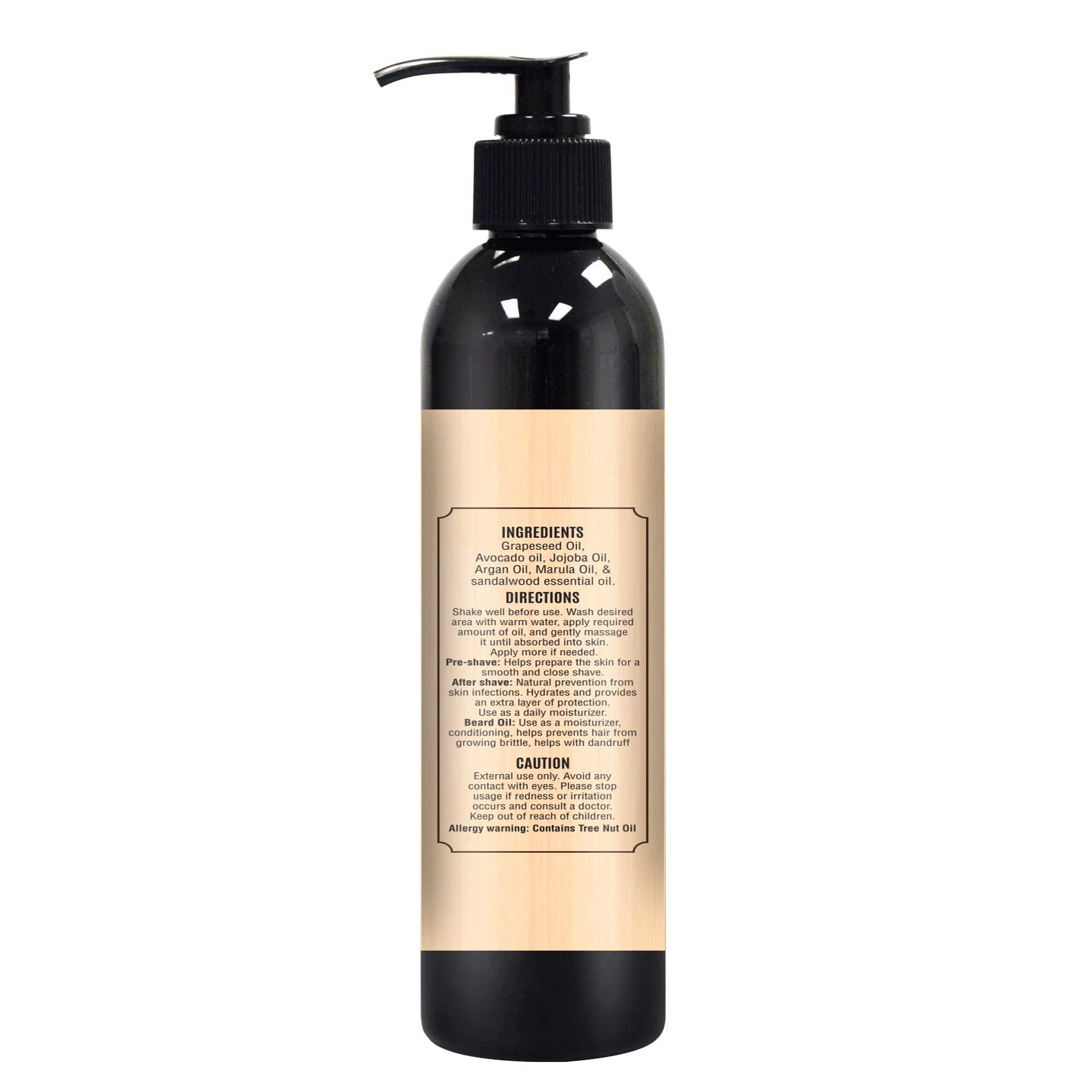 The Henna Guys The Henna Guys 8 fl. Oz Pre-Shave & Beard Conditioning Oil for Men, Sandalwood Scent, with Jojoba, Argan, & Marula Oils, Free from Ammonia, Sulfate, Phthalate