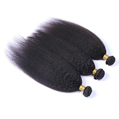 Tony beauty hair Tony Beauty Hair 7A Yaki Straight Human Hair Weave 3Pcs Lot Italian Coarse Hair 100G/Set 100% Brazilian Virgin Hair Extensions(14" 16" 18")