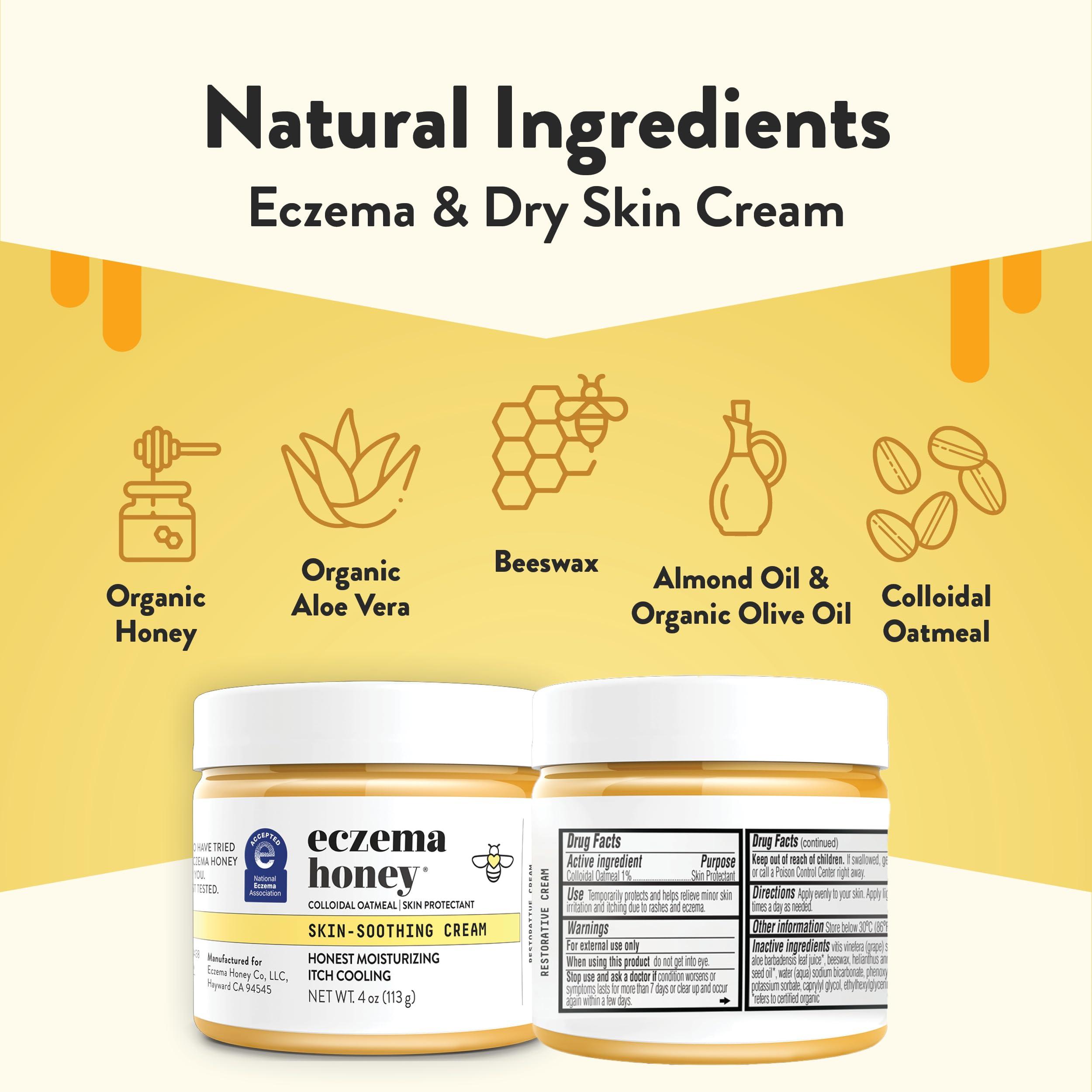 ECZEMA HONEY ECZEMA HONEY Original Skin-Soothing Cream & Oatmeal Facial Cleanser - Bundle for Sensitive & Dry Skin - Cruelty Free