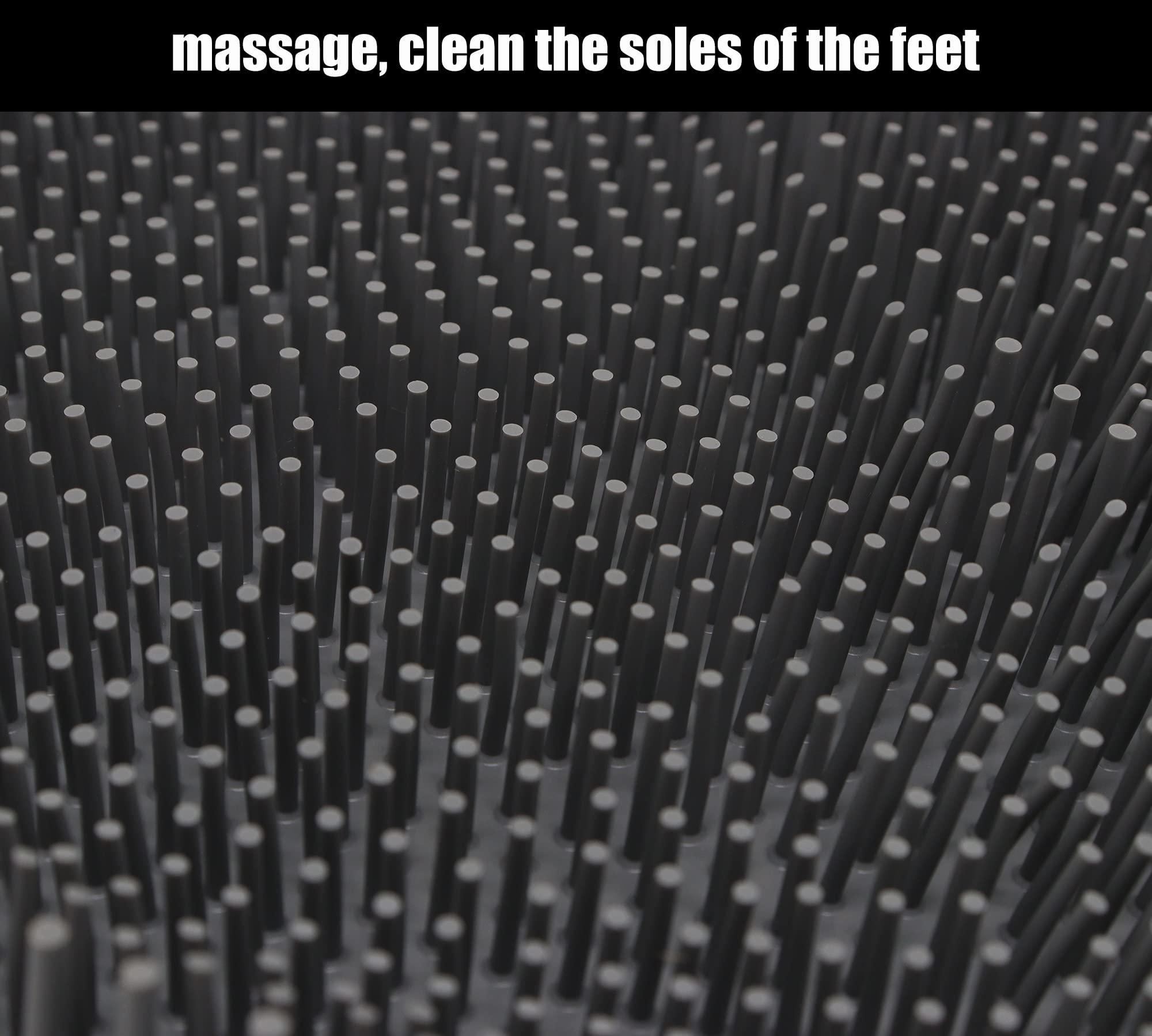 BENLIUDH BENLIUDH Foot Scrubbers for Use in Shower, Silicone Shower Foot Scrubber Mat with Suction Cups Foot Care Massages for Women & Men (Grey)