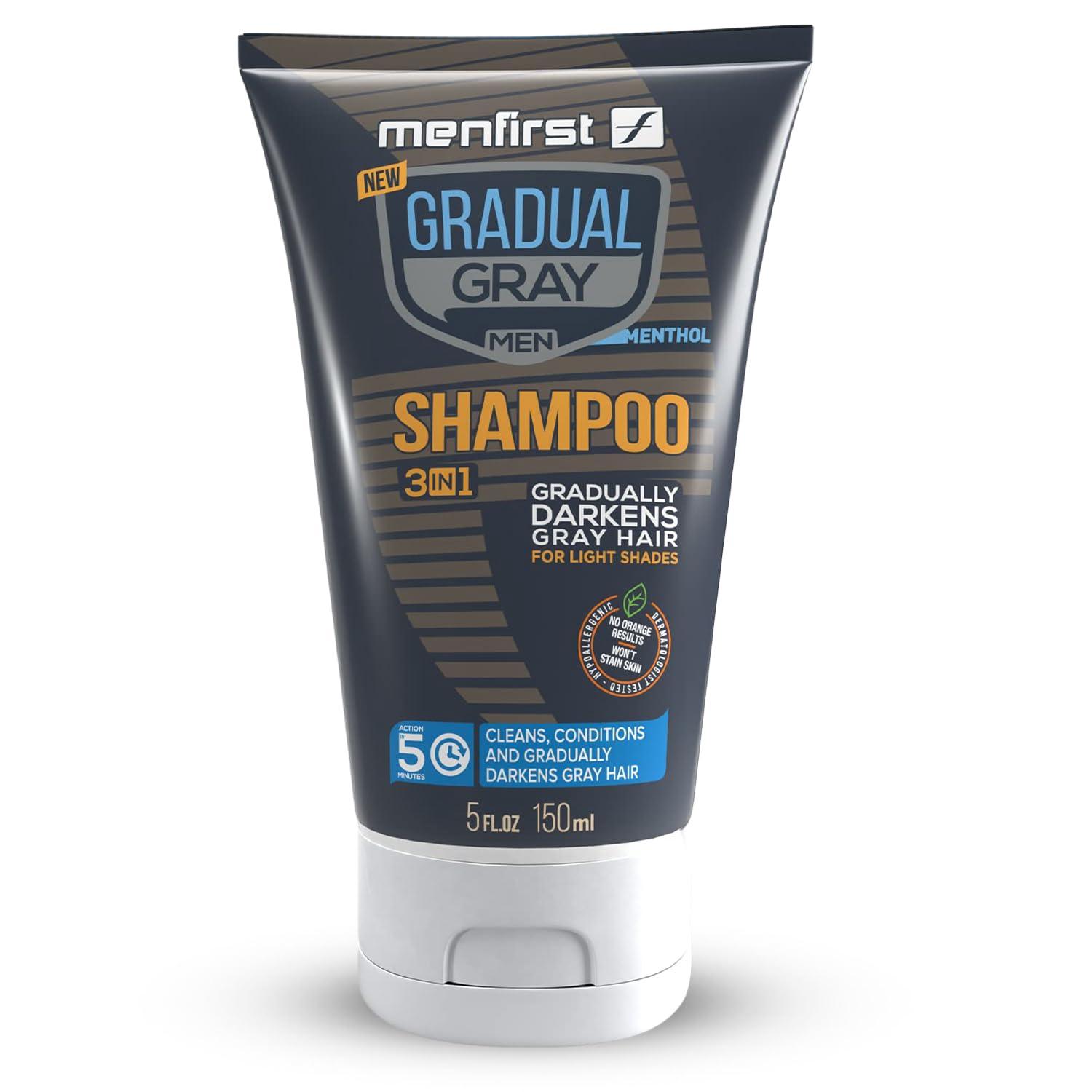 MENFIRST MENFIRST - Gradual Gray Hair Reducing Shampoo - Reverse and Darken Light Brown to Blonde Hair - Hypoallergenic & Harsh Chemical-Free for Men - 1 Pack - 5 Oz