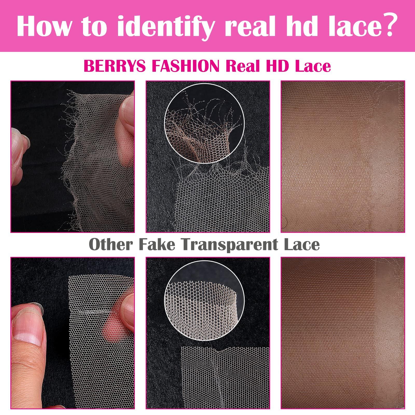 BERRYS FASHION BERRYS FASHION HD Lace Frontal 13x4 13x6 Human Hair 12A, Ear to Ear Lace Frontal Closure, Transparent Lace Frontal Only, Body Wave Straight, 100% Brazilian Virgin Human Hair, Pre Plucked Hairline, 16\"