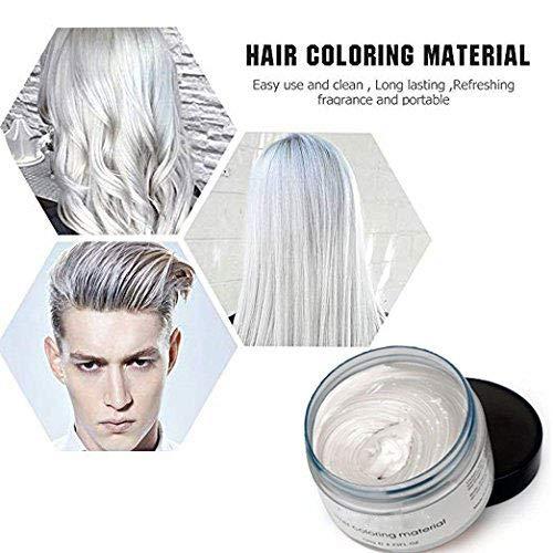 Adofect MOFAJANG Natural Hair Wax Color Styling Cream Mud, Adofect Natural Hairstyle Dye Pomade, Temporary Hairstyle Cream 4.23 oz, Hairstyle Wax for Men and Women, White
