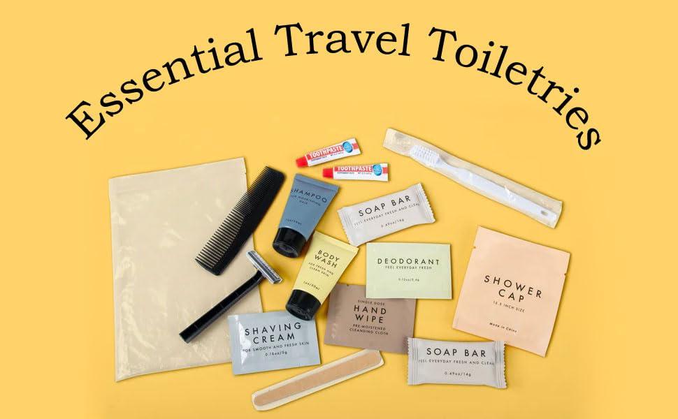 Trail maker (25 Pack) Bulk Travel Size Hygiene Toiletries Kits for Homeless Care Package Supplies Bulk, 35-Piece Complete Toiletry Kits Bulk for Men and Women