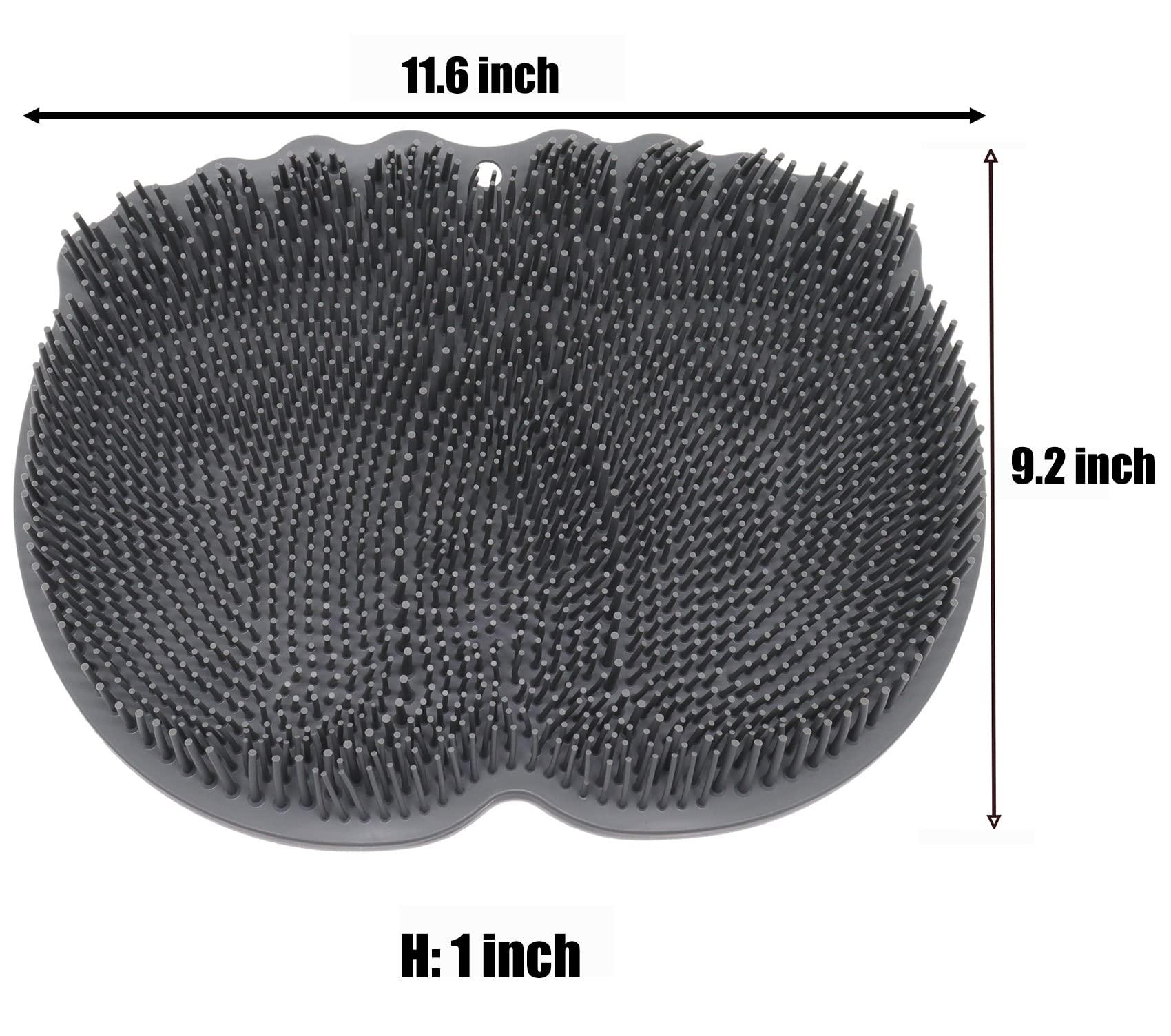 BENLIUDH BENLIUDH Foot Scrubbers for Use in Shower, Silicone Shower Foot Scrubber Mat with Suction Cups Foot Care Massages for Women & Men (Grey)