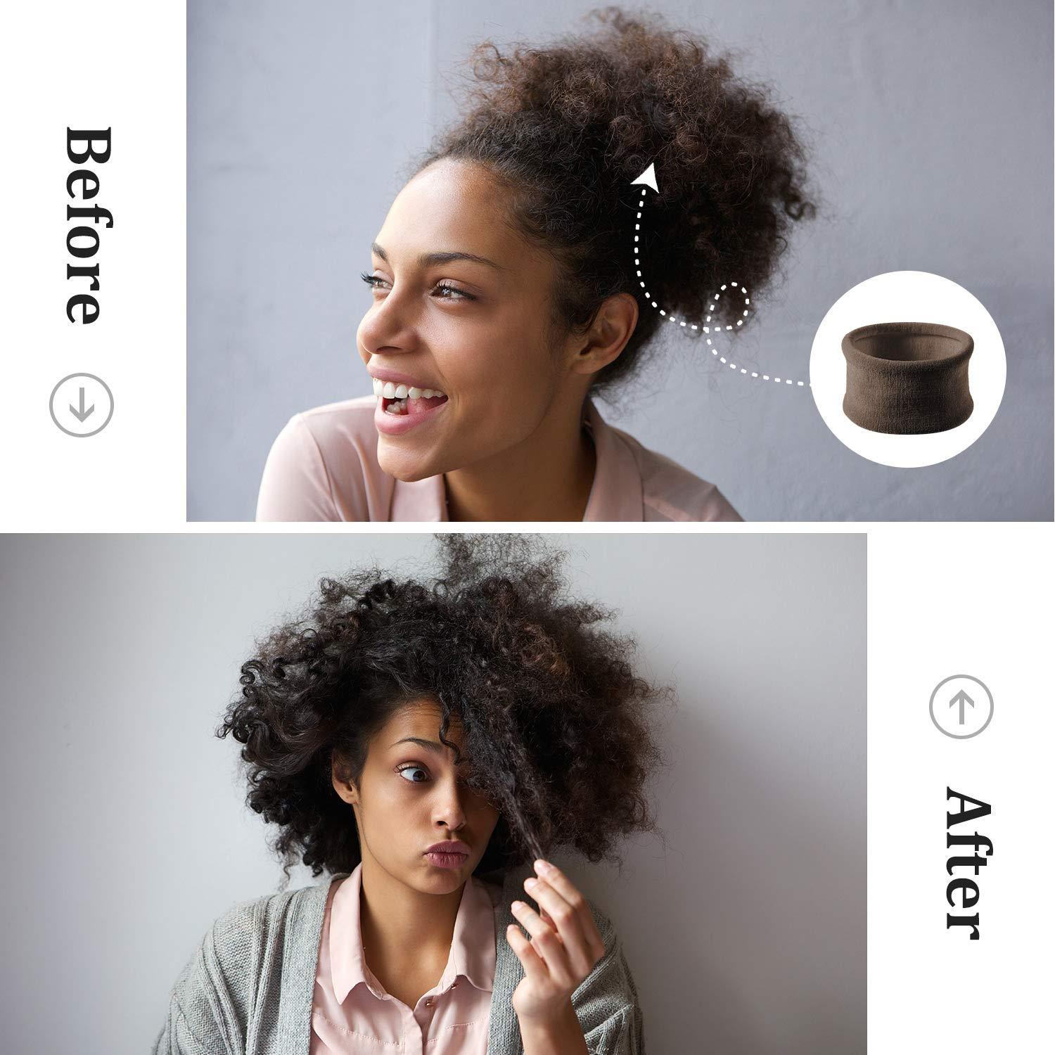 EBOOT 20 Pcs Large Cotton Stretch Hair Ties for Women Thick Heavy Bands Ponytail Holders Rope Headband for Curly Hair, 6.5 cm in Diameter