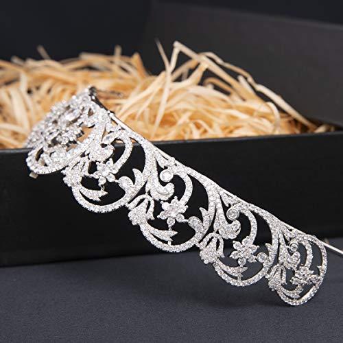 SEPBRIDALS The Spencer Replica Tiara Cubic Zirconia Royal Diadem for Wedding,Crystal Princess Headpieces,Prom Hair Jewelry CH10384