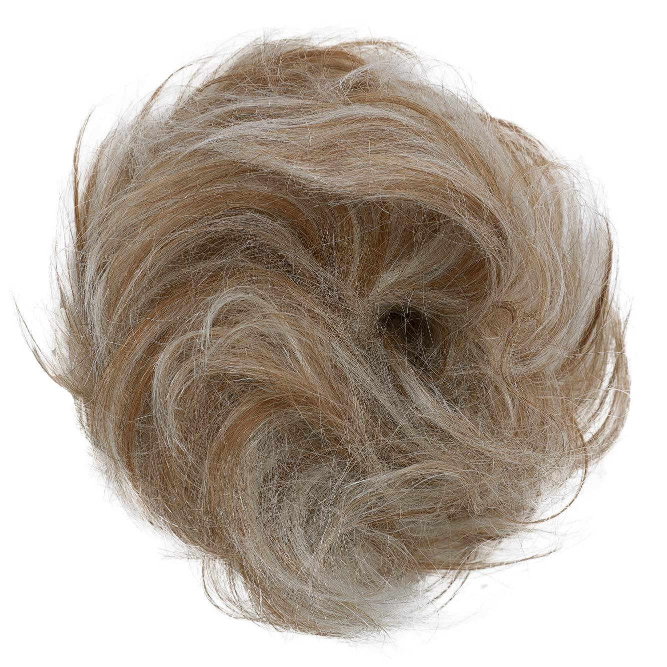 CAISHA CAISHA 100% HUMAN HAIR Scrunchie Hair Piece Updo Braid Hair Scrunchy Messy Bun Red Blonde Mix H312m