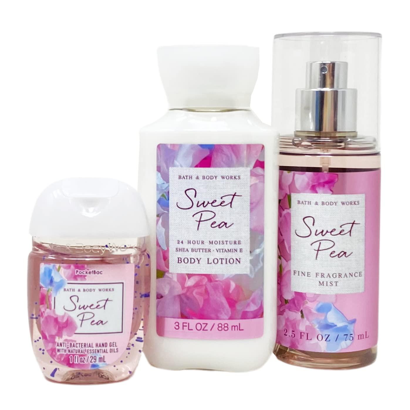 NinthAvenue Basics Bath and Body Sweet Pea A Sweet Treat For My Favorite Mini Gift Set Bag - Fragrance Mist - Body Lotion and a Hand Gel Arranged Inside a Holiday Gift Bag