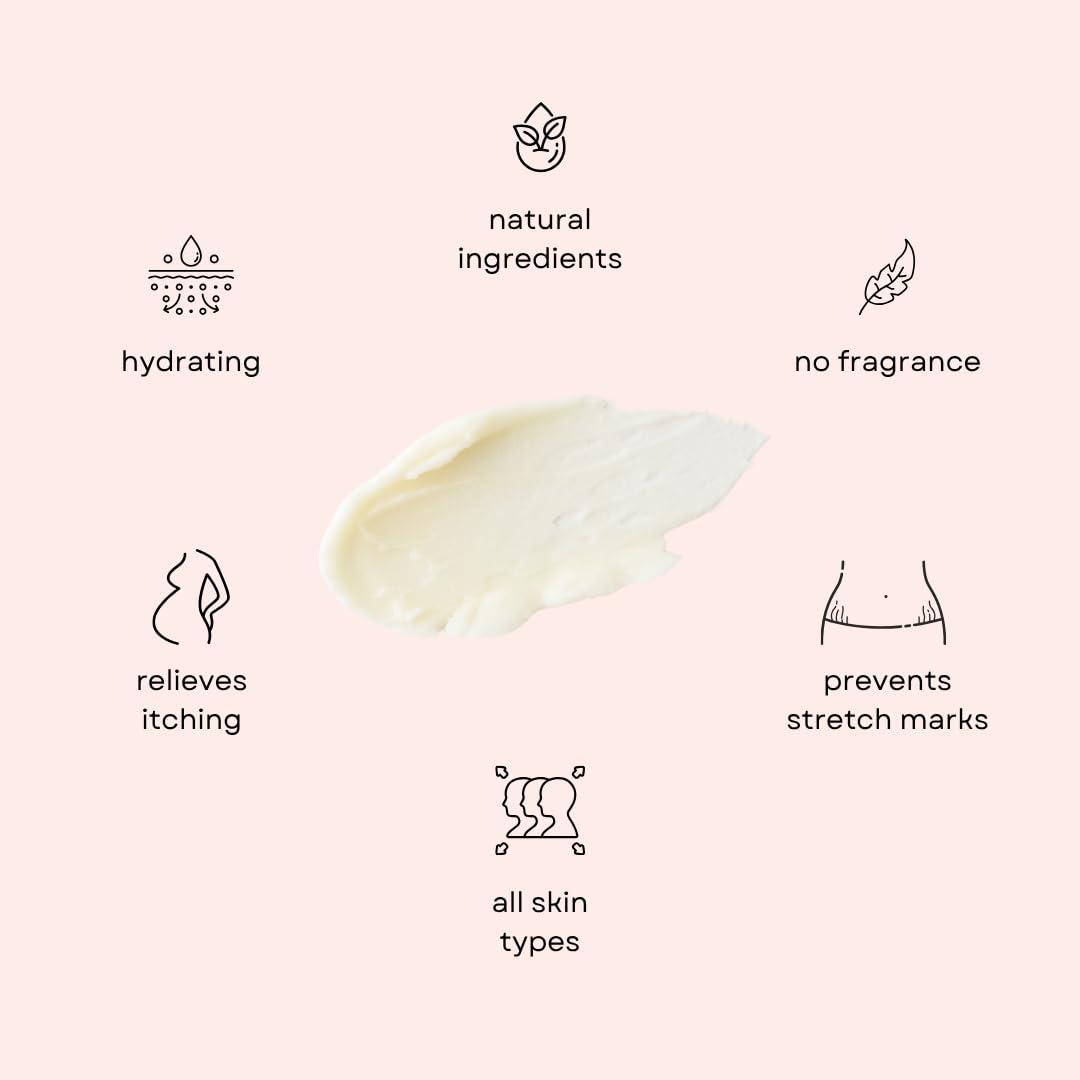 Irene Organics Irene Organics Organic Belly Butter for Pregnancy Stretch Mark Prevention and Treatment Award Winning Anti Stretch Mark Tummy Balm For Pregnancy and Postpartum 8oz - Hydrating Bump Cream