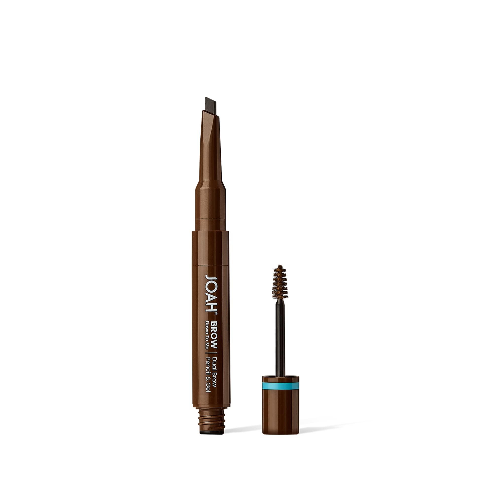 JOAH JOAH Brow Down To Me Dual Brow Pencil and Gel, Triangular Tip, Tinted Gel, Long-Lasting Vegan Formula, Smudge-Free Pencil Tip, Lightweight, Water-Resistant, Black Brown
