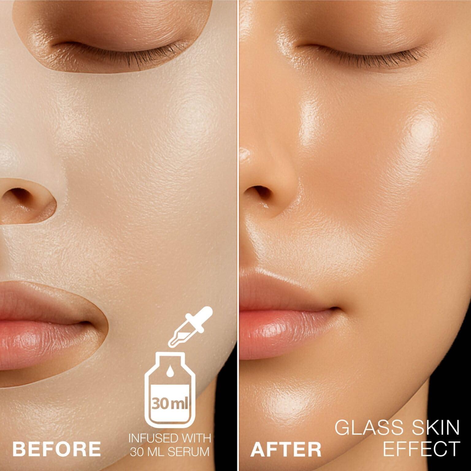 STARSKIN STARSKIN Red Carpet Ready 1x40g, Glass Skin Korean Skincare Mask, Coconut Gel Bio-Cellulose Hydrating Mask for Face, all Skin Type, Face Glow Effect, Instant Hydration, Revitalizing and Moisturizing