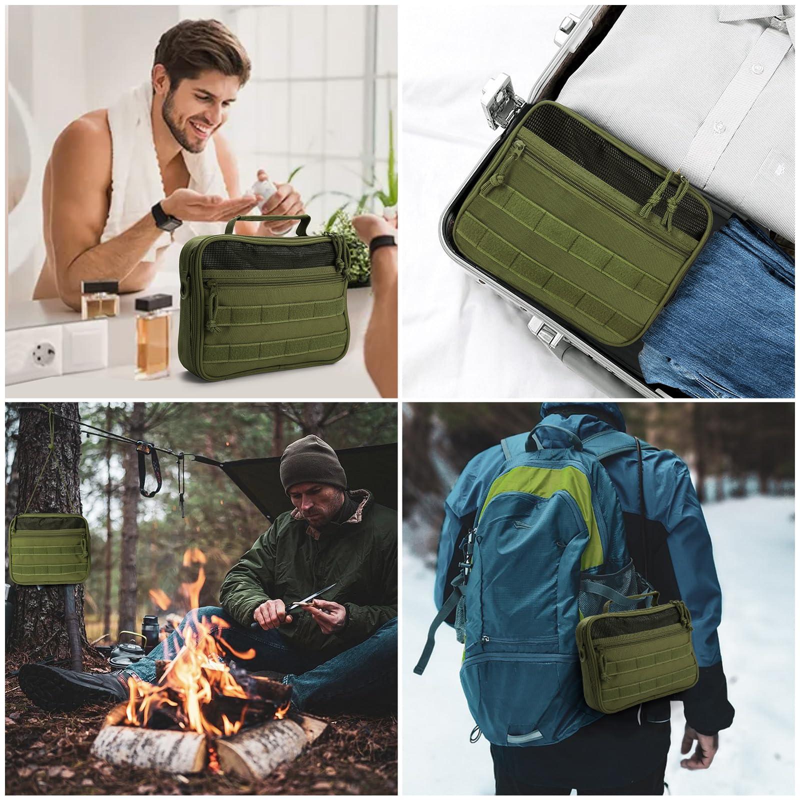 SUNRISING SUNRISING Toiletry Bag for Men Travel Bag for Toiletries Mens Toiletry Travel Bag Toiletry Bags Hanging Travel Toiletry Bag Dopp Kit for Men Toiletry Bags for Traveling Shaving Bag for Men Army Green