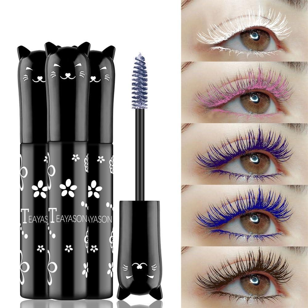 Generic Generic TEAYASON Mascara Set, Blue, Purple, Pink, White, Purple Sapphire, Coffee, Does Not Stain Easily (Coffee number 5)