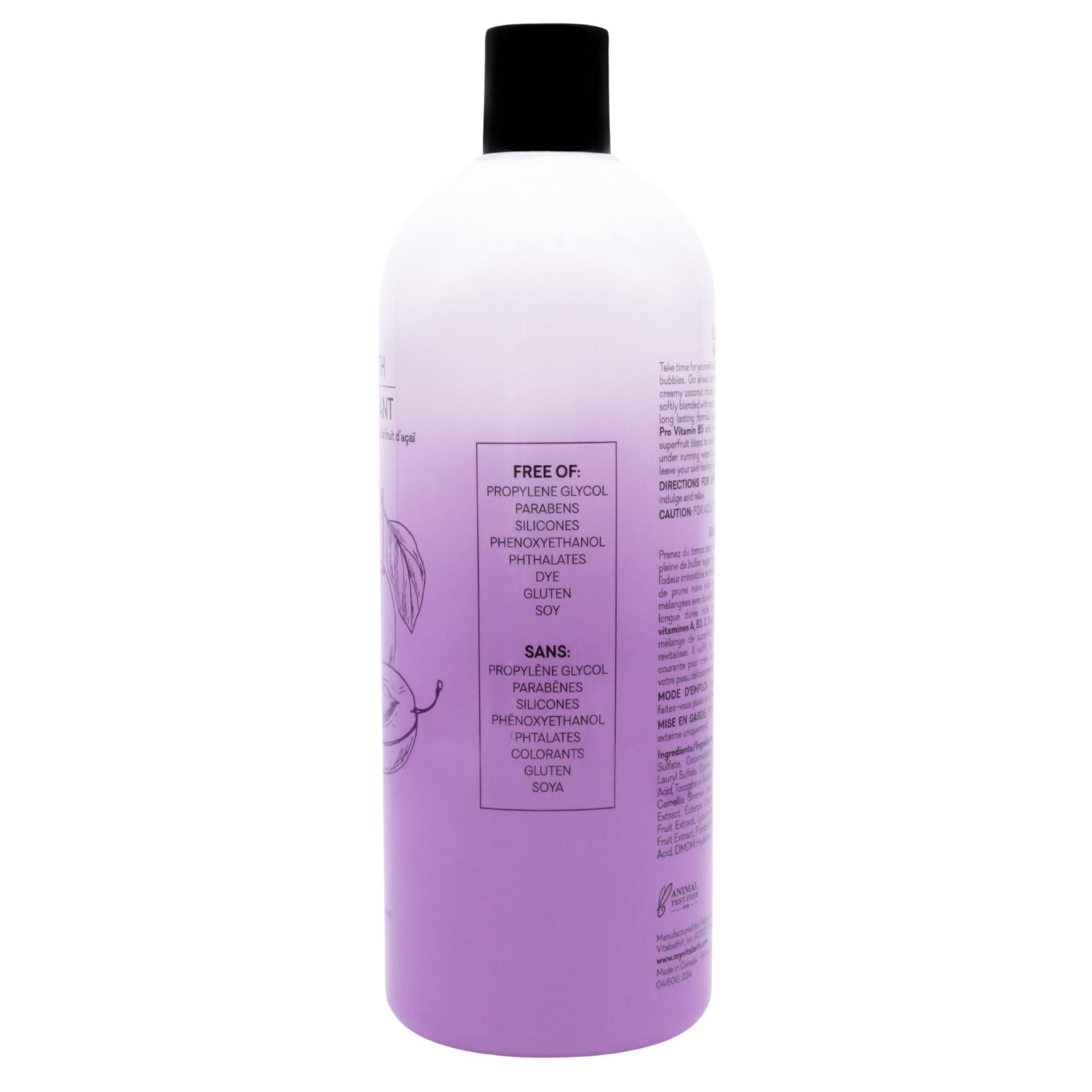 Vitabath Vitabath Black Plum Bubble Bath Rich Foaming Soak - Moisturizing & Nourishing Indulgent Suds for Women & Men All Skin Types - 33.8 fl oz 1L