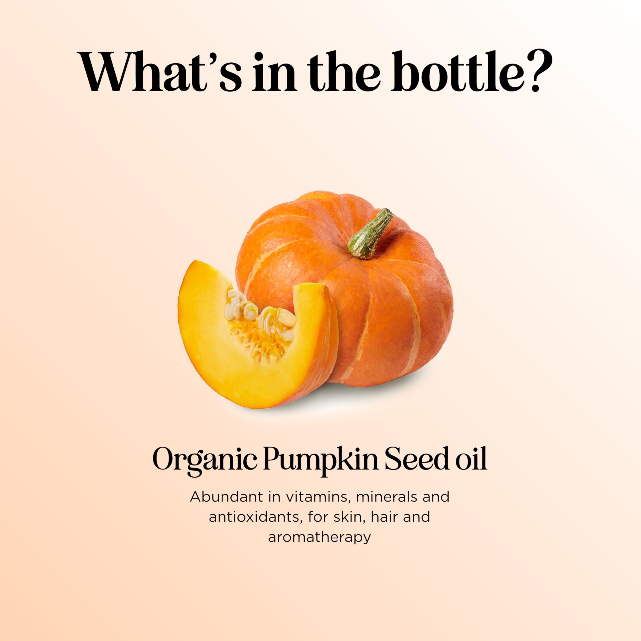 Maple Holistics USDA Organic Pumpkin Seed Oil - 100% Pure Pumpkin Seed Oil for Hair Growth Dry Skin and Anti Aging Face Oil - Organic Hair Oil for Dry Damaged Hair and Growth - Virgin Cold Pressed & Unrefined (4oz)