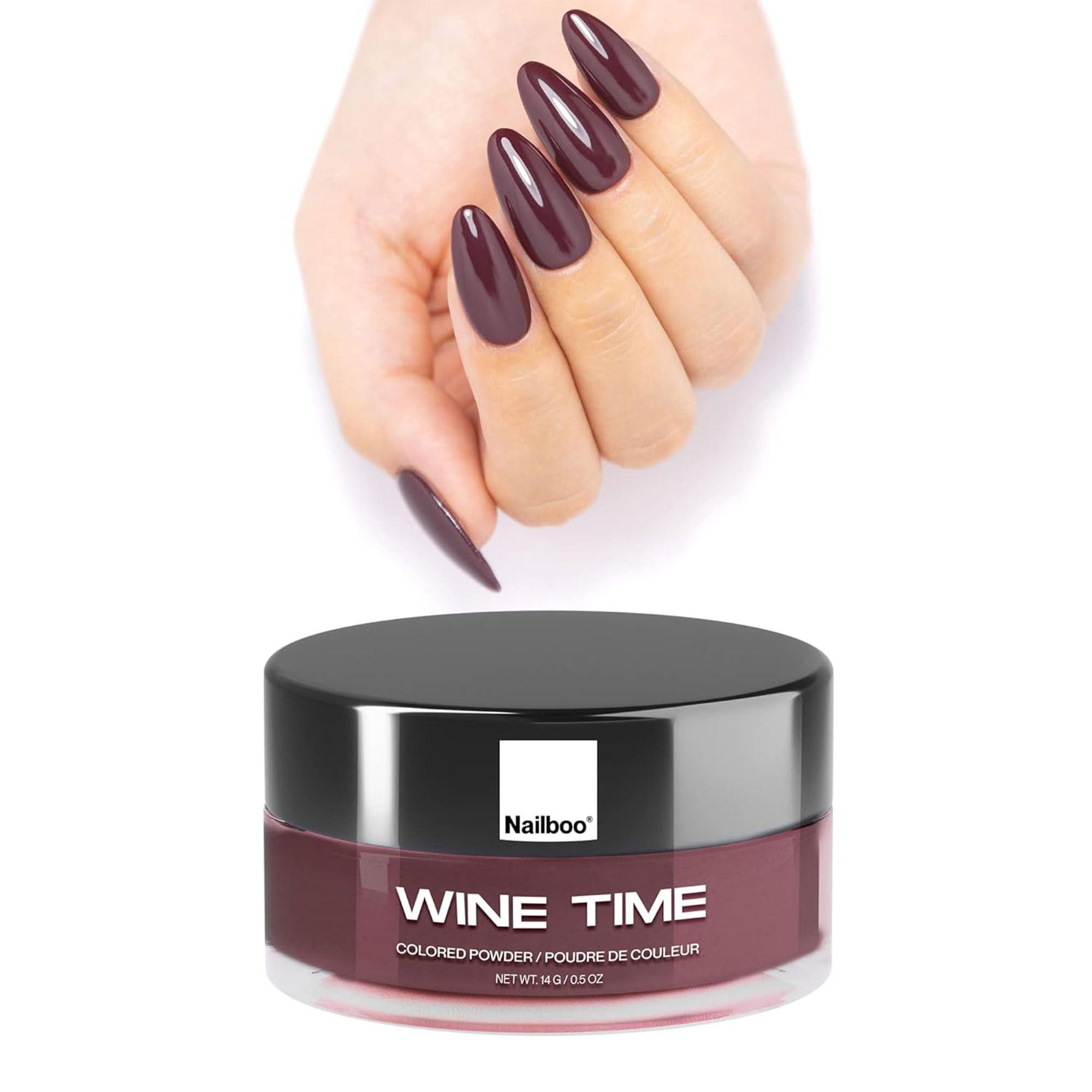 Nailboo Nailboo PREMIUM Nail Dip Powder, Long-Lasting Dip Nails, Use With Nailboo Essential Liquids, Wine Time Deep Burgundy Nail Dip Powder, 0.5 oz (1 Pack)