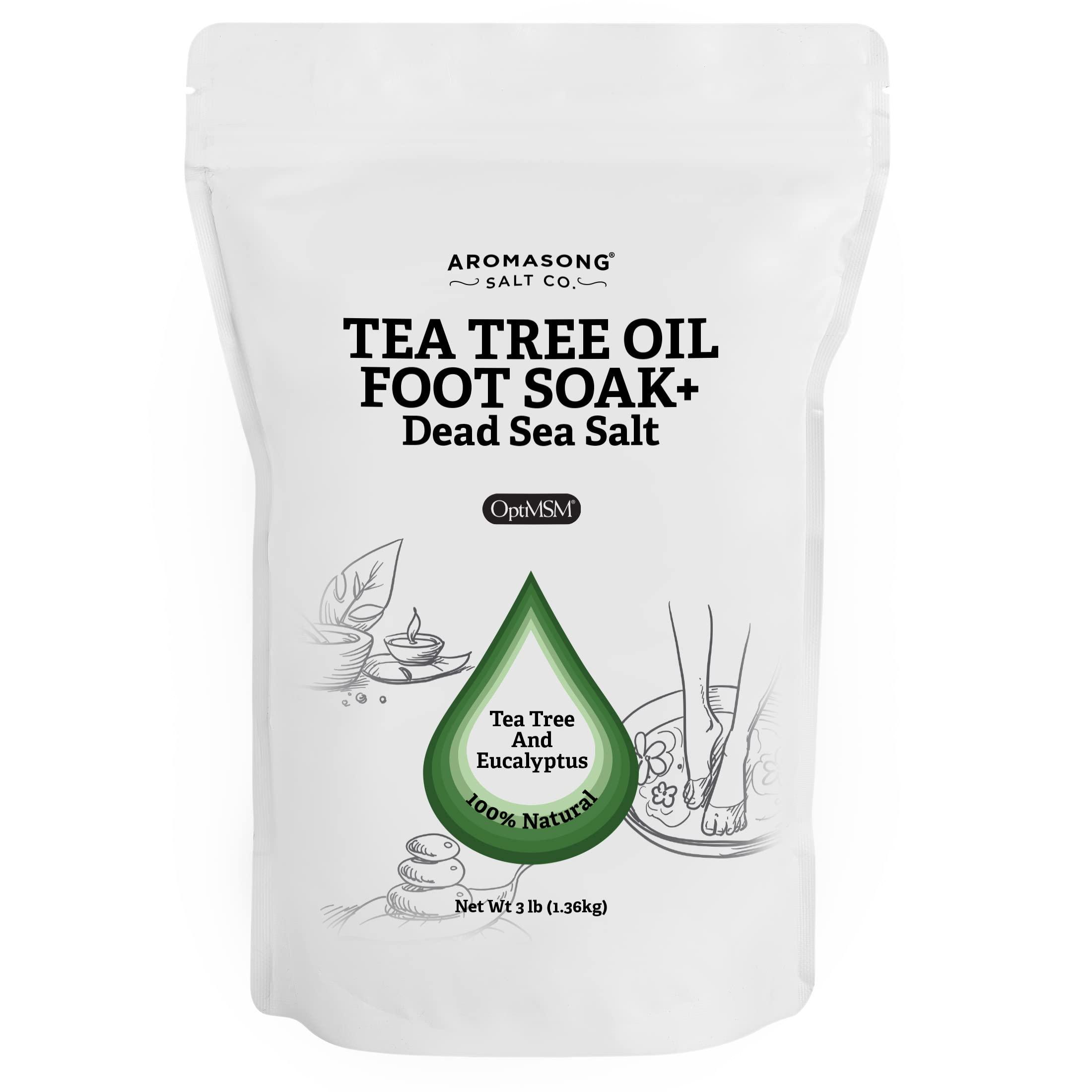 Aromasong Aromasong Tea Tree Foot Soak with Dead Sea Foot Soaking Salts - Pedicure Foot Soak for Dry Cracked Feet - Athlete\'s Foot Soak Callus Remover Soothes Sore Feet - Eliminates Odor - Made In USA