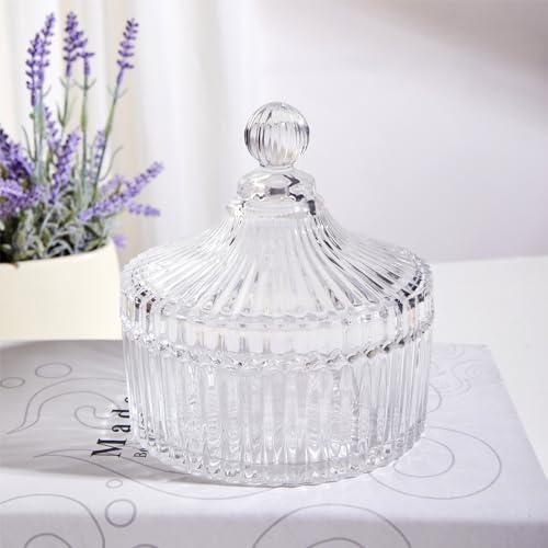 COSHINE COSHINE Extra Large Body Powder Puff Dish, Powder Puff Crystal Container, Body Puff Jar, Puff not Including