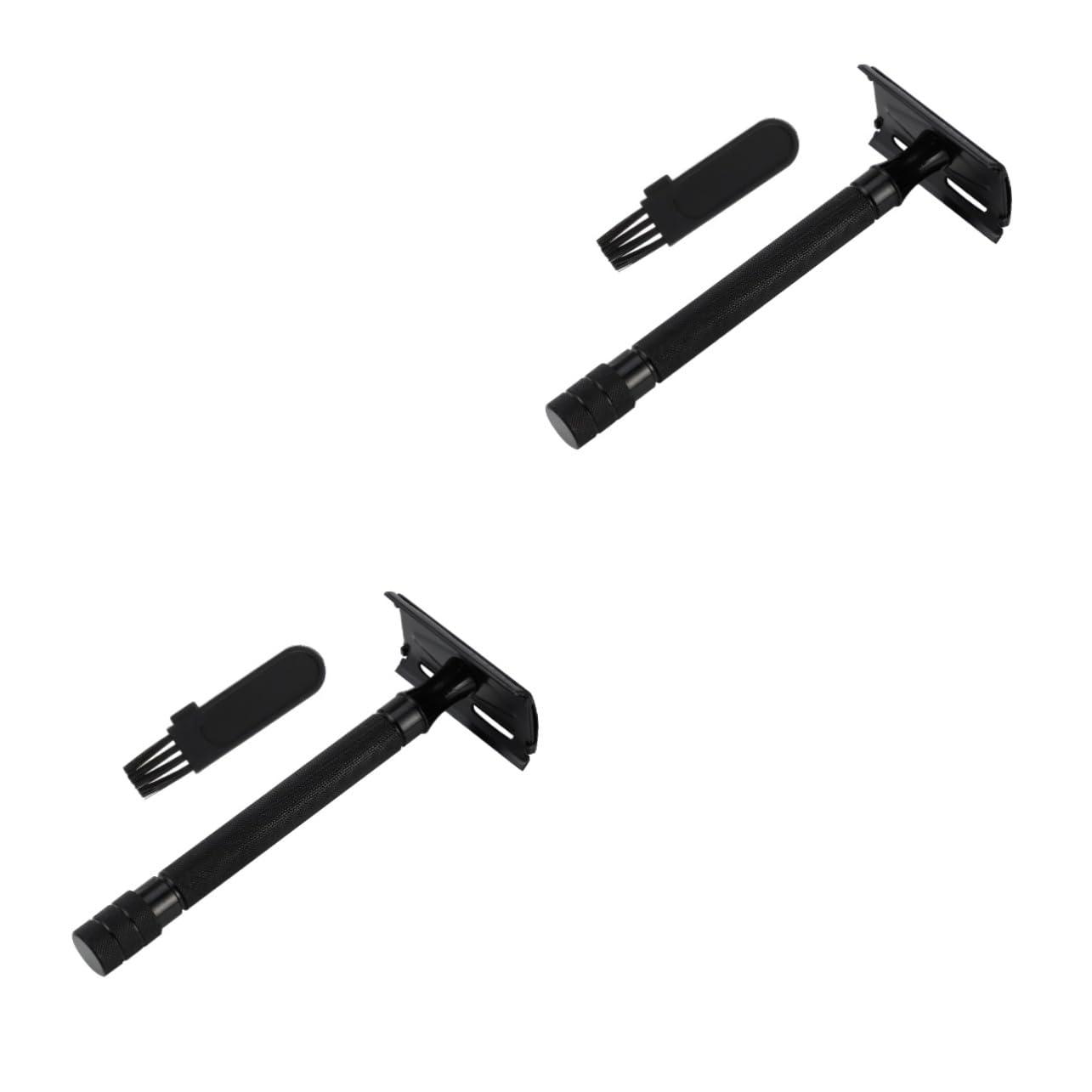 balacoo balacoo 2pcs Men's Double Edge Safety Razor Reusable Shaving Tool Manual Beard Trimmer Double Sided Razor for Women Precision Cutting