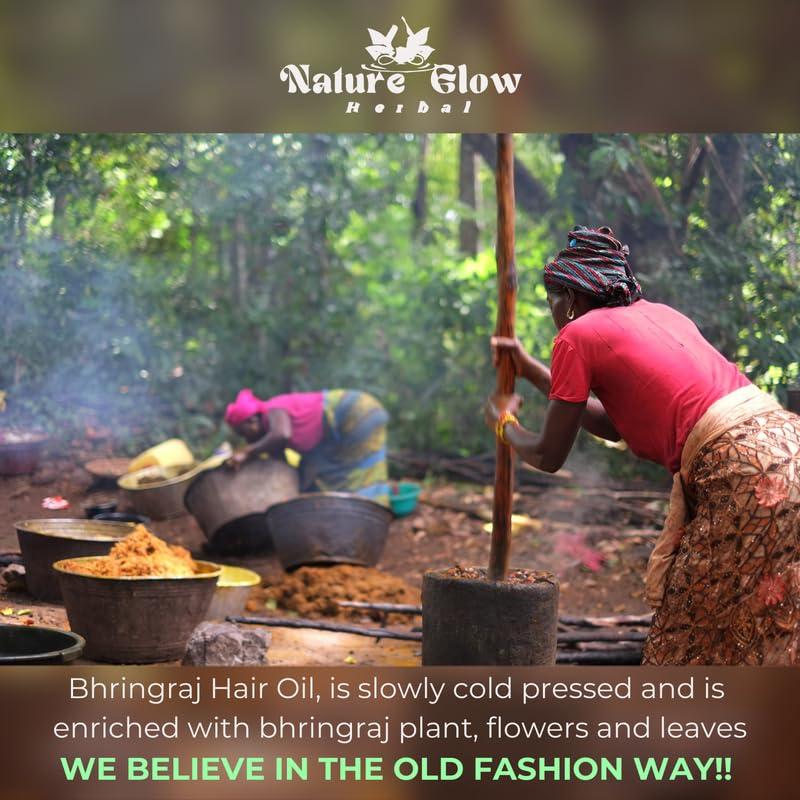 Nature Glow Herbal Nature Glow Herbal Maha Bhringraj Hair Oil |Pure and Cold Pressed for Hair, Paraben-Free, Sulfate-Free- 100ml