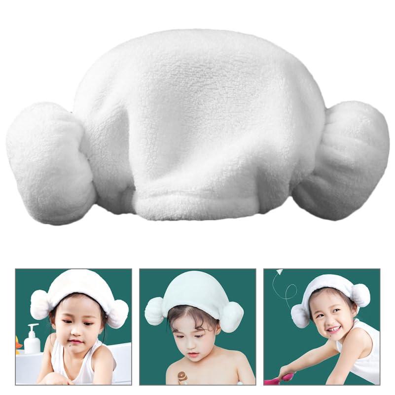 BIUDECO BIUDECO Quick Drying Hair Wrap for Boy Girl Cotton Hair Towel Hat with Heart Pattern Absorbent Hair Turban for Boy Girl Soft Cloth Hair Drying Towel Cap