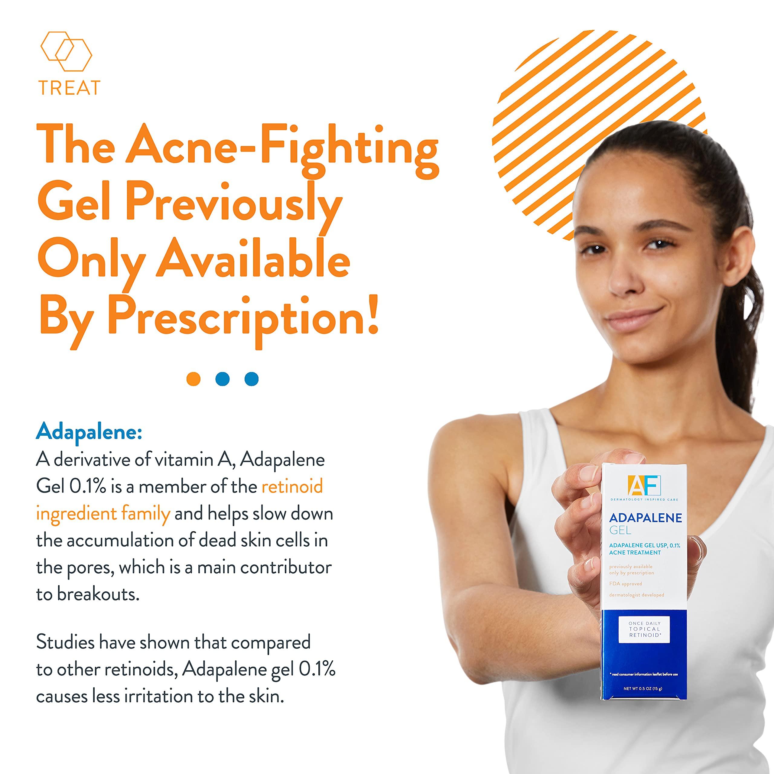 AcneFree Acne Free Adapalene Gel 0.1%, Once-Daily Topical Retinoid Acne Treatment, Dermatologist Developed, Unclogs Pores and Clears Acne, Prevents and Improve Whiteheads and Blackheads, 0.5 Ounce