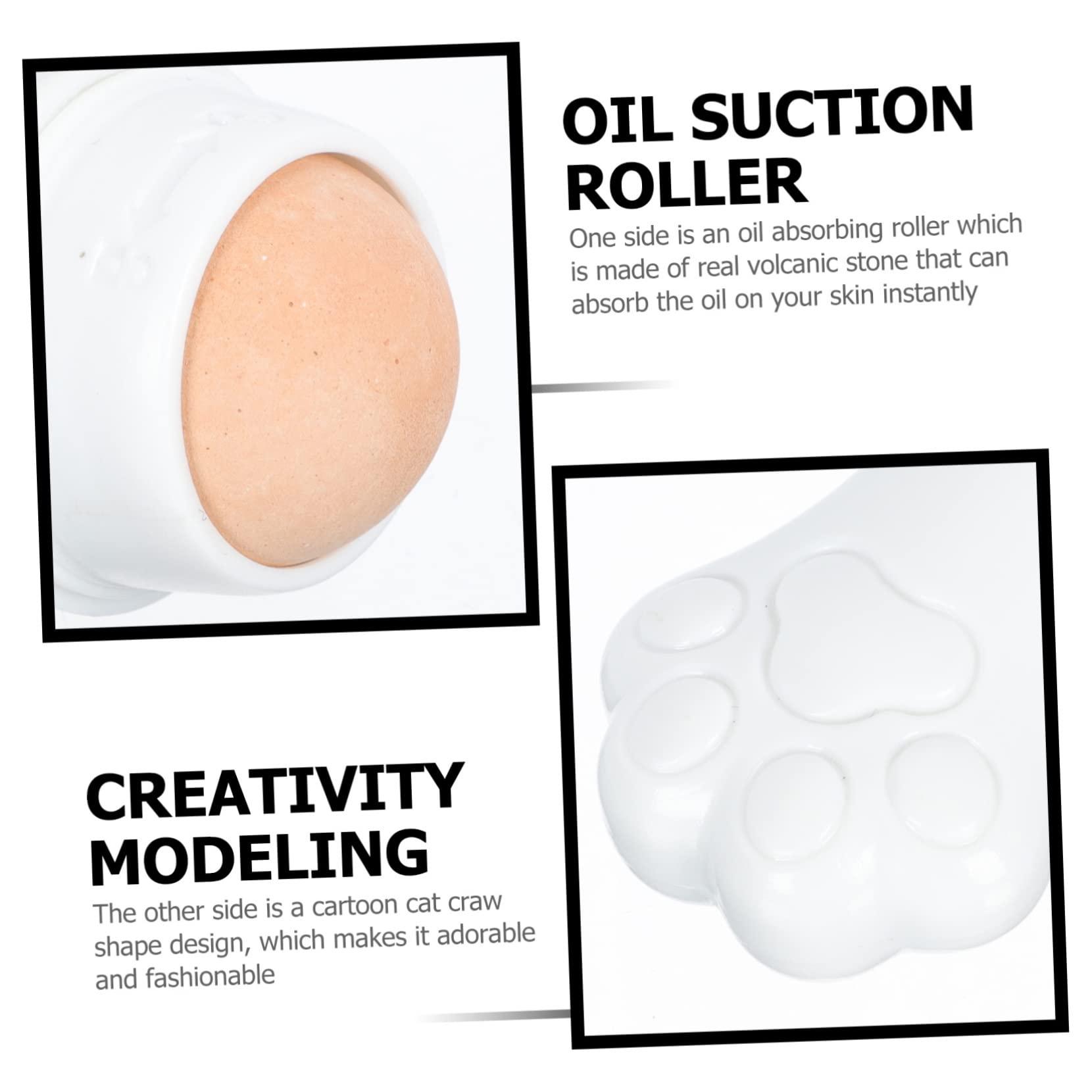 Ipetboom Ipetboom 1pc Volcanic Stone Oil-absorbing Ball Face Roller Oily Oil Blotters Castor Oil Organic Coconut Oil Face Oil Remover Roller Oil Removing Face Wipes Oil Absorbing White Volcanic Rock