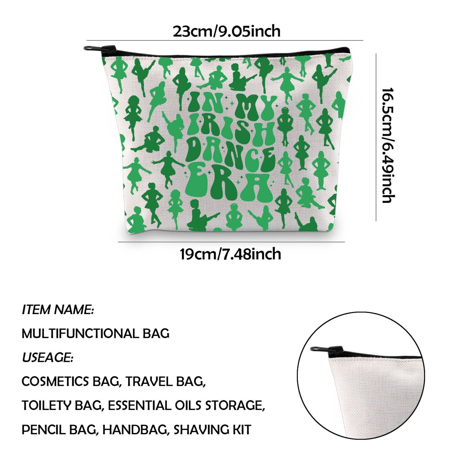 WCGXKO WCGXKO Irish Dancer Gift Irish Dance Lover Teacher Coach Gift Irish Dance Team Inspired Zipper Pouch Makeup Bag (Irish Era)