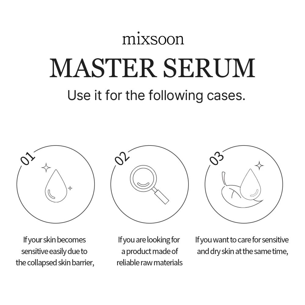 mixsoon [Mixsoon] Master Serum 2.02 fl oz / 60 ml | Moisturizing Serum for Healthy Skin and Improve Skin Barrier | Cruelty Free