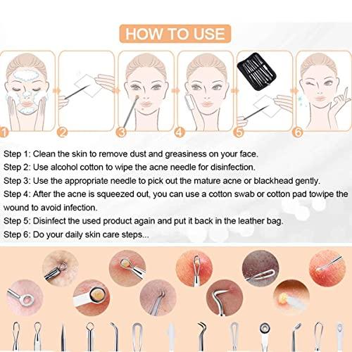 Eztronics Corp Blackhead Remover Pimple Popper Tool Kit - (9 Piece Kit) - Professional Stainless Pimples Comedone Extractor Removal Tool