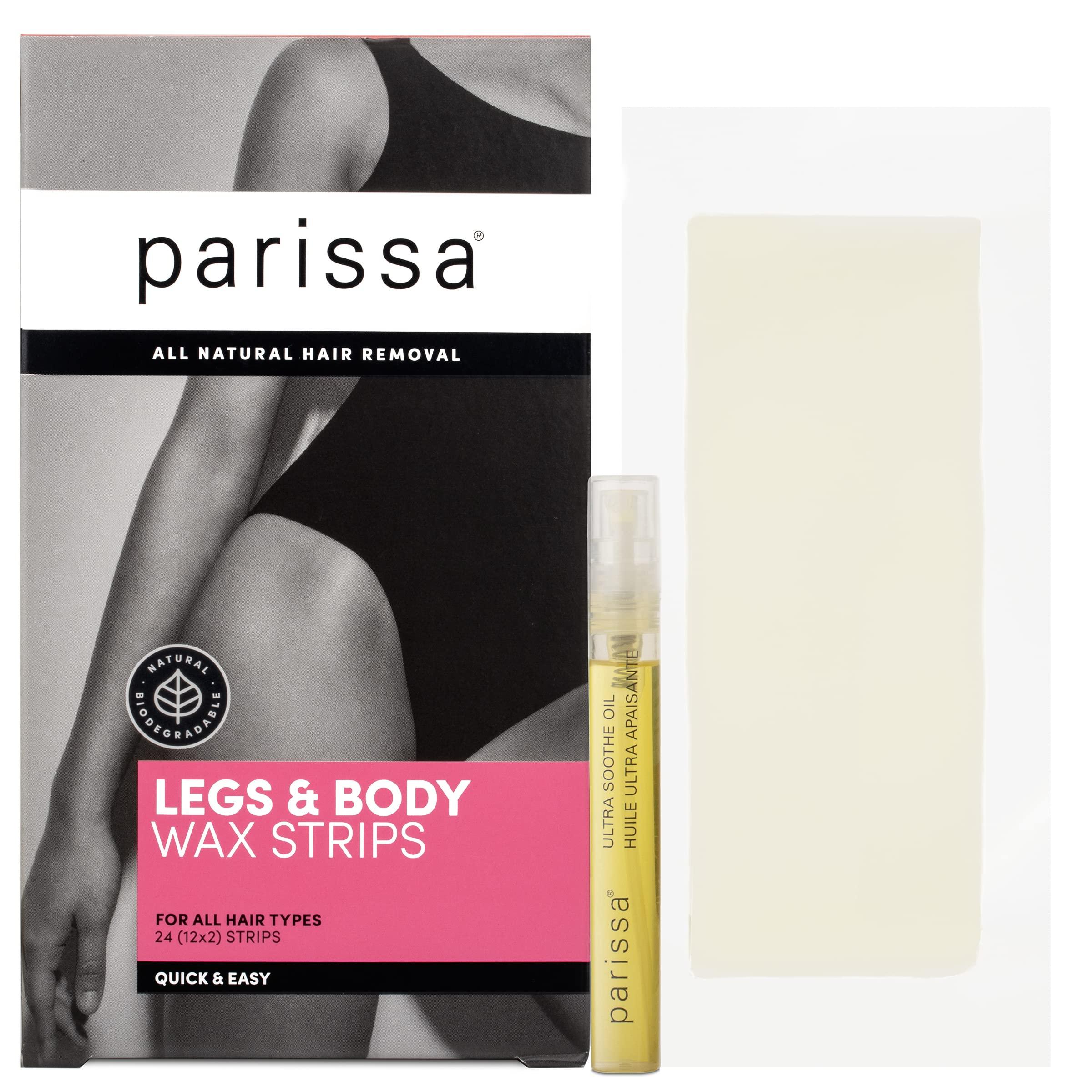Parissa Parissa Legs & Body 24 Biodegradable Wax Strips Kit for At-Home Hair Removal with Ready-to-Use Large Wax Strips for All Hair Types, Pink (PW-ST40)
