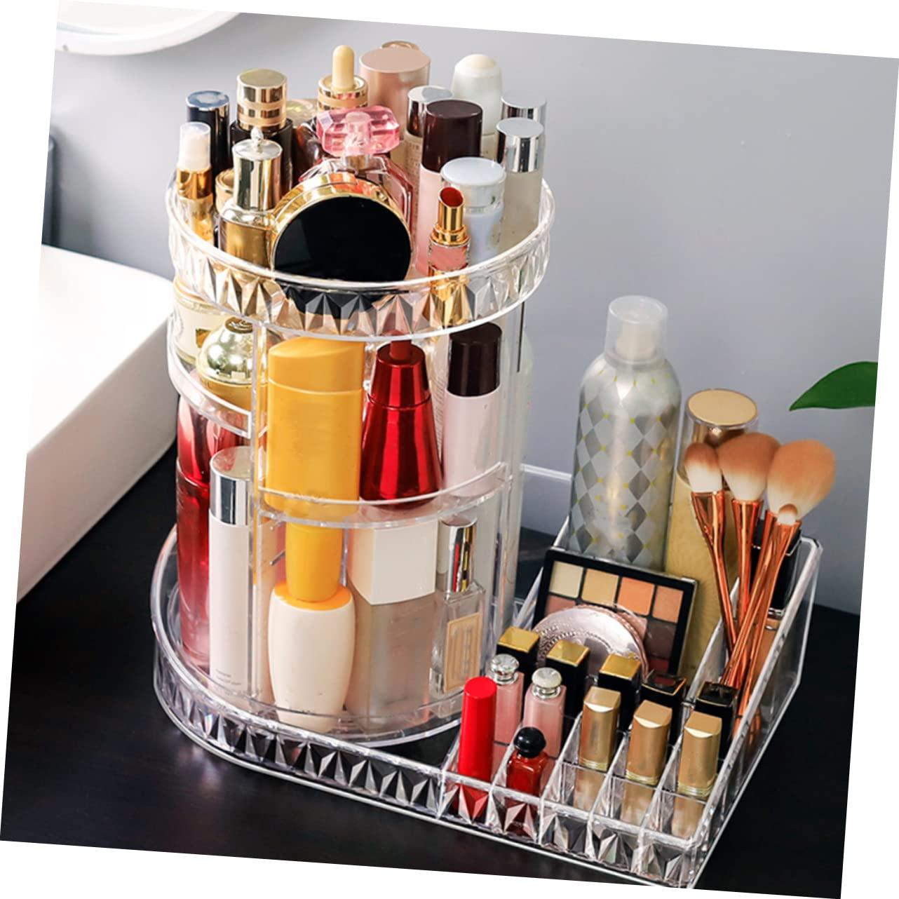 MERRYHAPY MERRYHAPY Cosmetics Organizer Container 1pc Makeup Storage Box Diamond Texture and Multi-functional Design