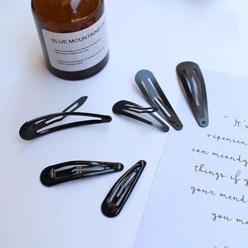 Splendorflying 30,60 80 Pack Black 2 Inch Women Metal Snap Hair Clips Accessories No Slip Hair Barrettes Girls Women Hair Accessories (Black-1 60PCS)