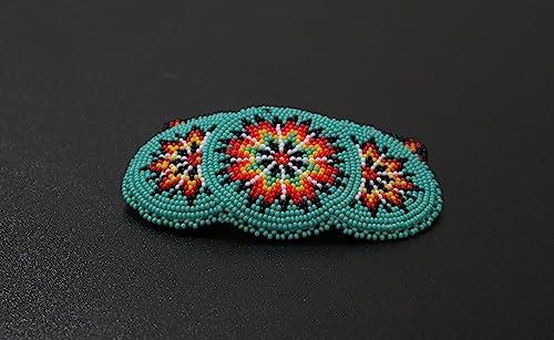 buybeaded Beaded Hair Clips Native American Style Handmade Collection (Turquoise)