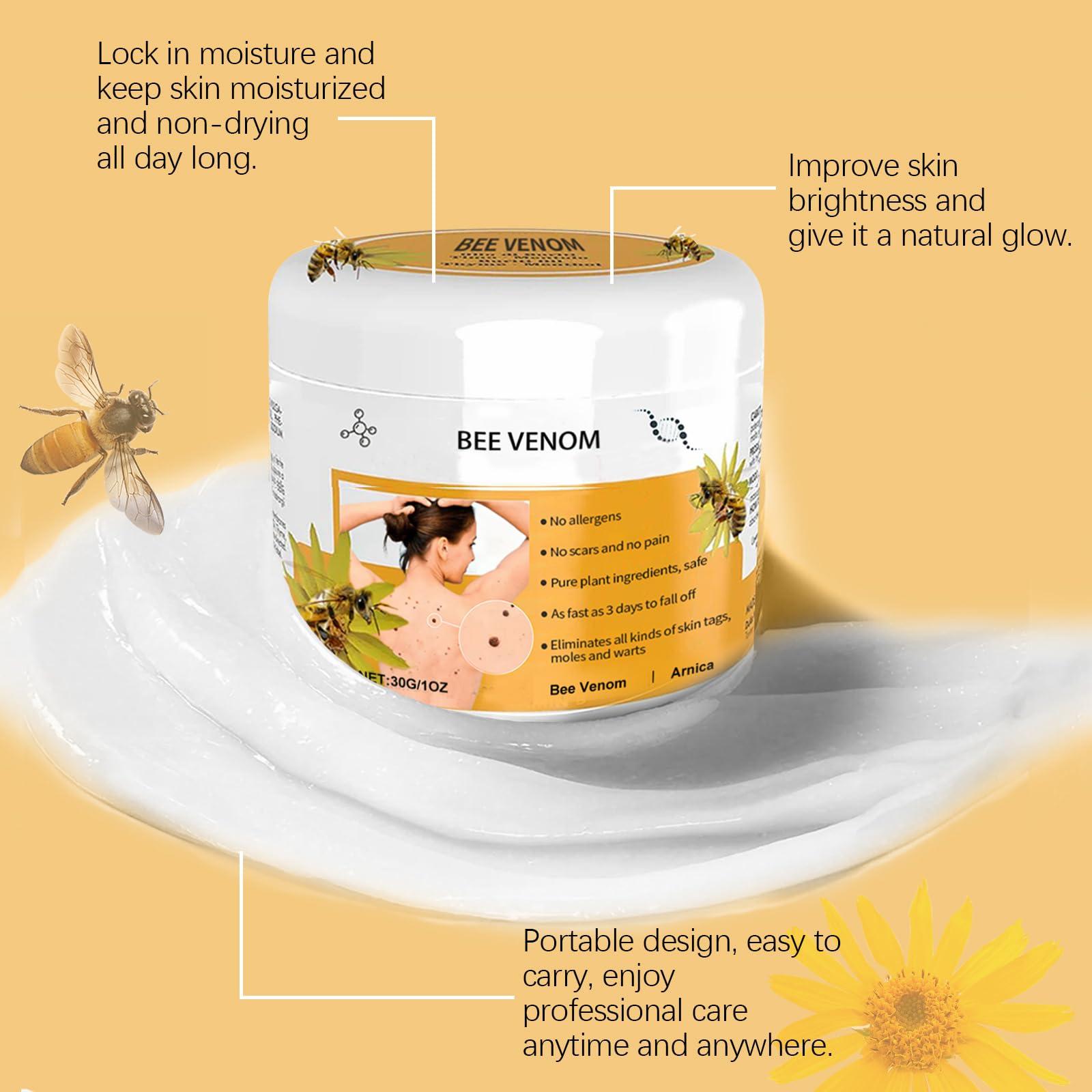 Loobexery 2PCS Bee Venom Repair Cream, Hydrating Moisturizing Cream, Natural Honey Bee Venom Repair Cream Remove Spots for Men&Women, Bee Venom Moisturizing Cream for All Parts of the Body (2*30g)