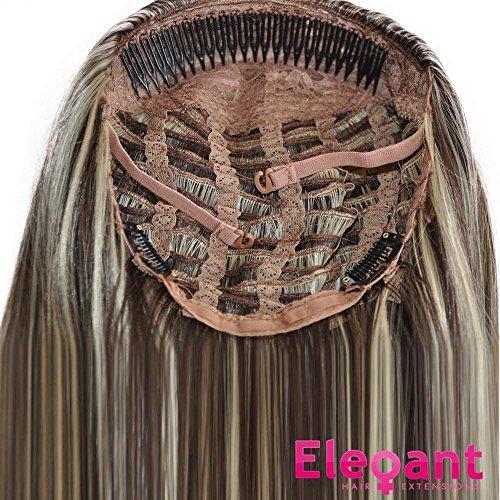 Elegant Hair 22" Ladies 3/4 WIG Half Fall Clip In Hair Extension WAVY Dark Plum #99J/1